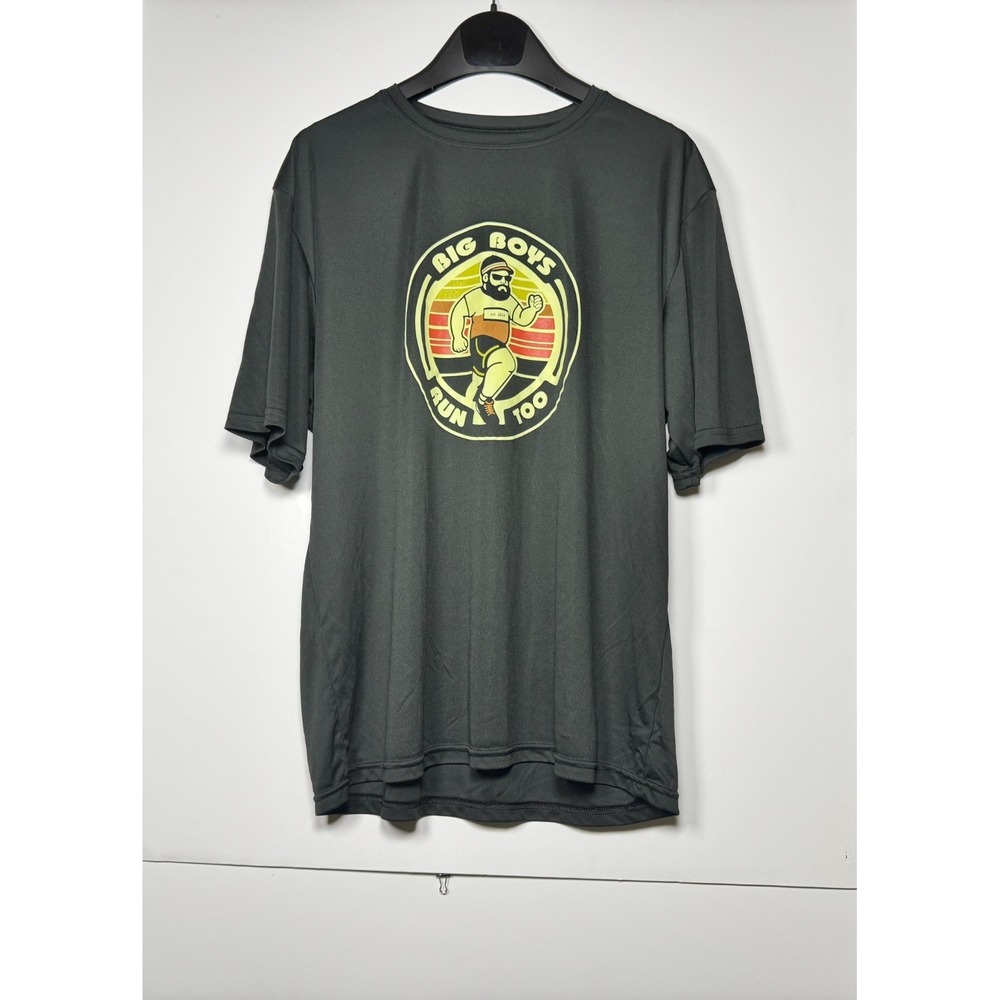 A4 T Shirt Mens XL Black Graphic Big Boys Run Too Print Casual Everyday Wear‎